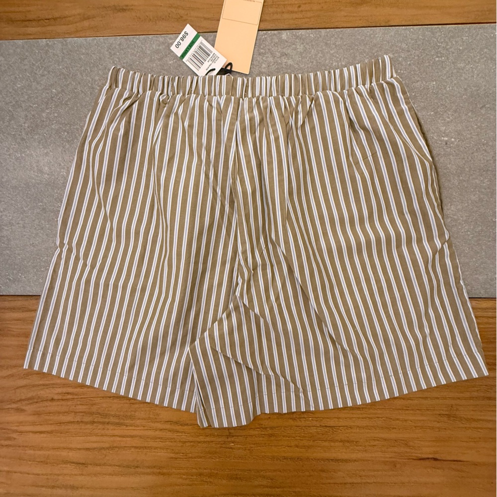 NWT Scotch & Soda Striped Easy Drawstring Shorts Martini Olive Size Medium - Picture 5 of 11